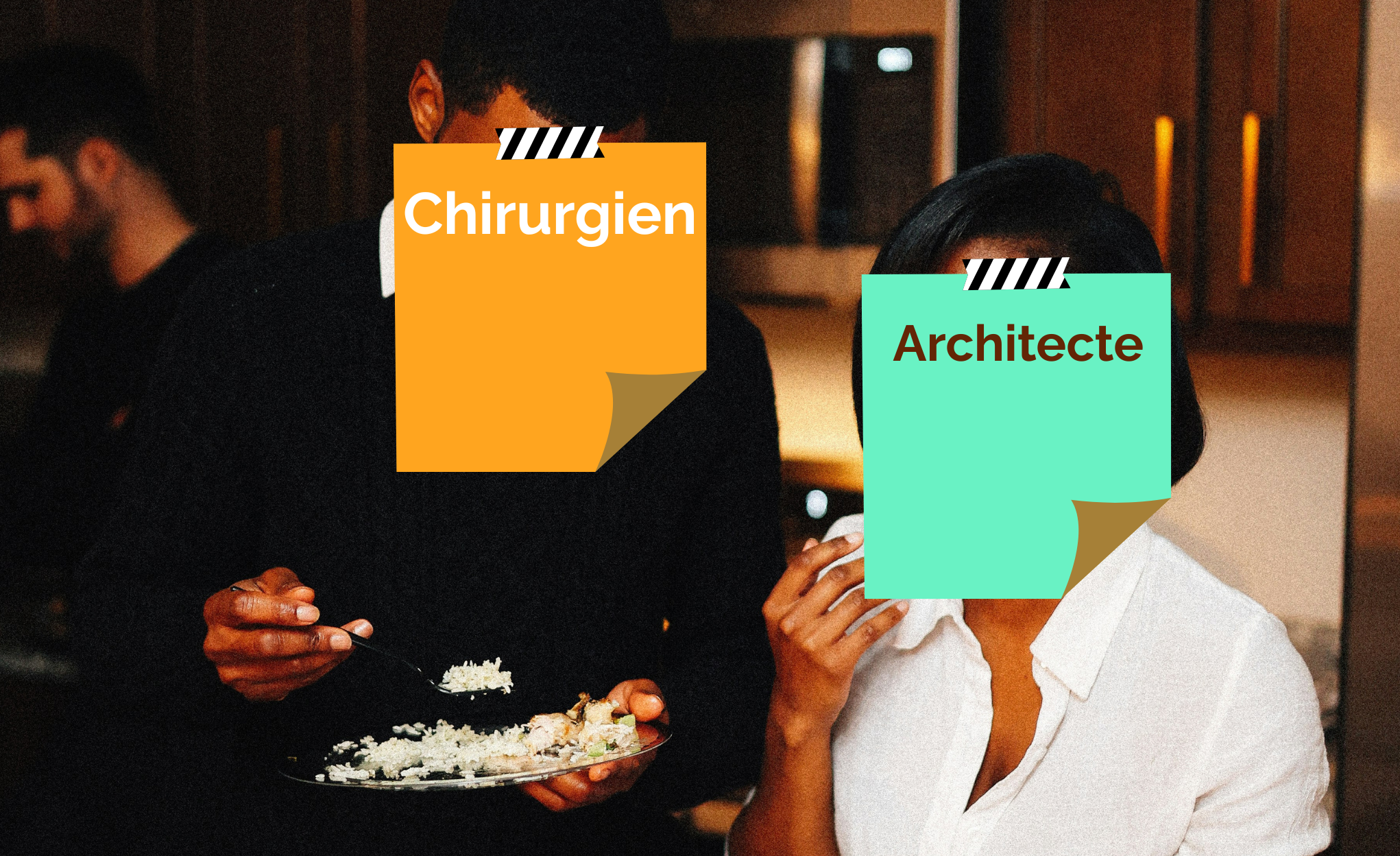 Silhouette humaine où le visage est remplacé par un titre de poste